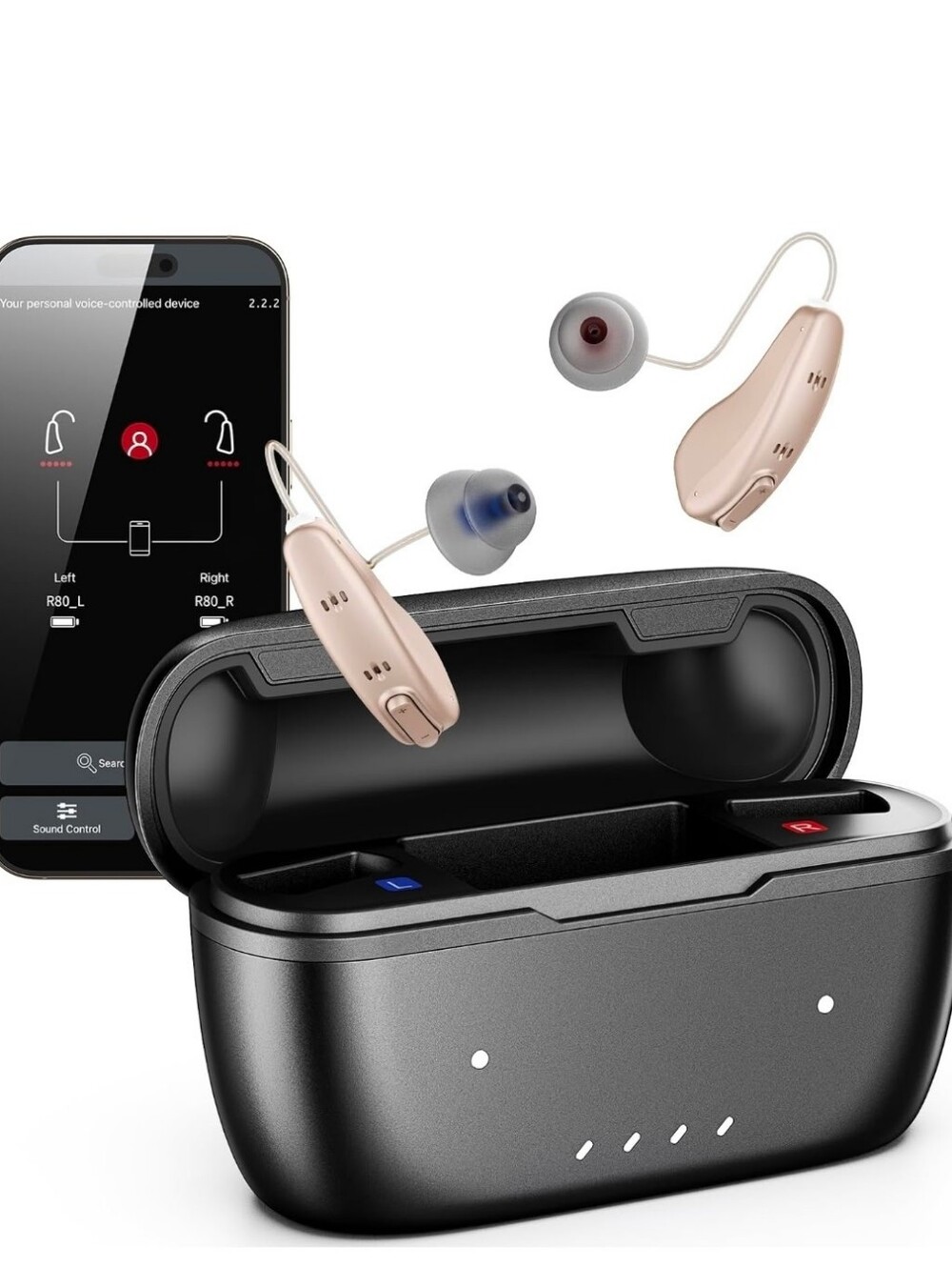 Sinn Flow Pro Rechargeable OTC Hearing Aids - White